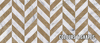 White and brown marble chevron pattern